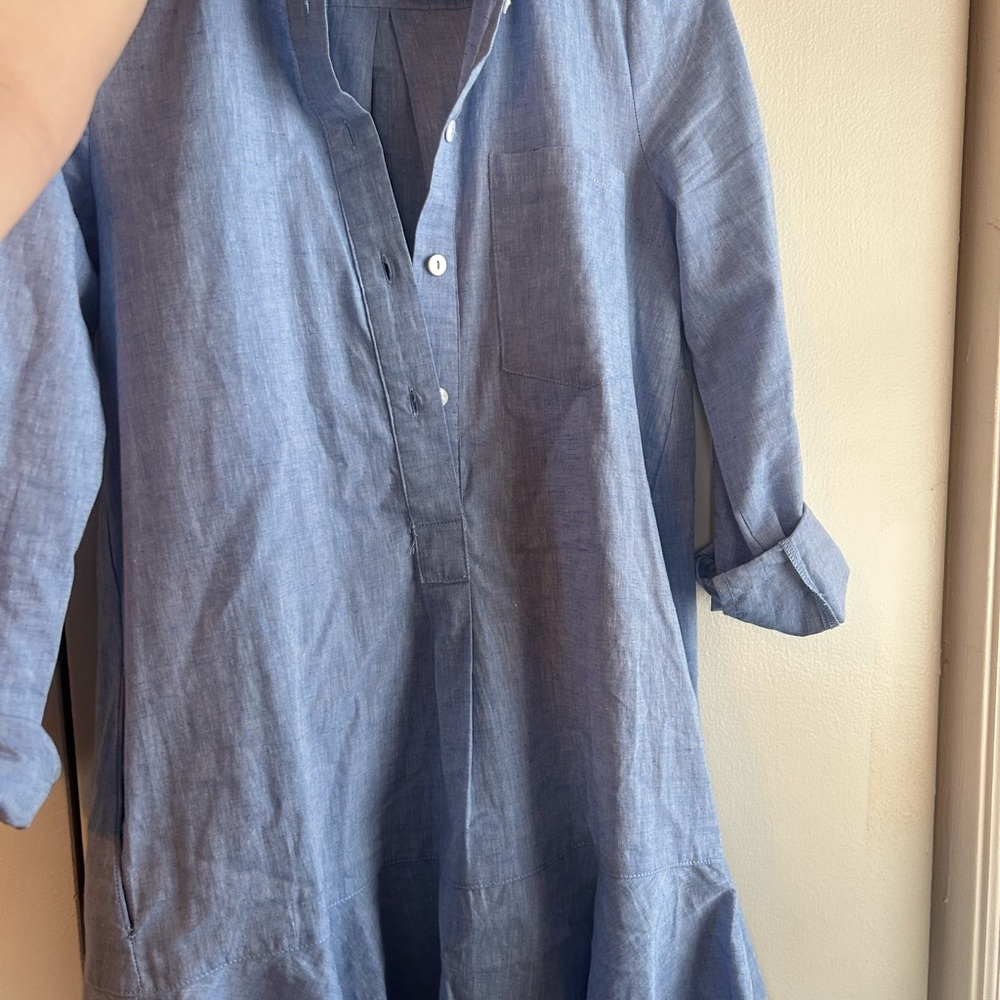 Blue Button-Up Dress